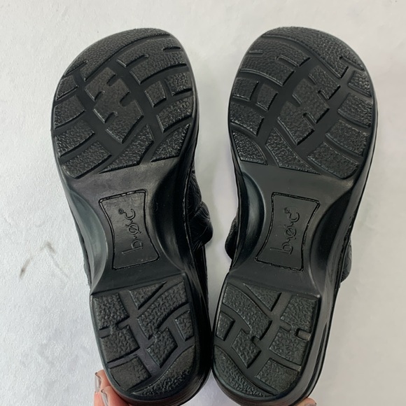 b o c Peggy Comfort Clogs Mules Slip-On Black Faux Leather Embossed Size 7.5 - Picture 10 of 15